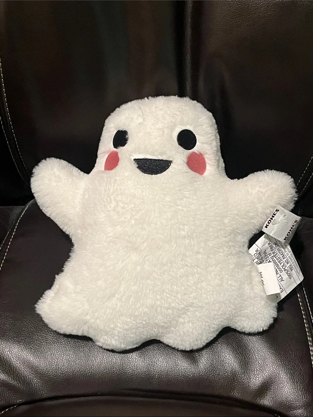 Halloween Fuzzy Ghost Plush Throw Pillow 12” NWT Celebrate Together Kohl's